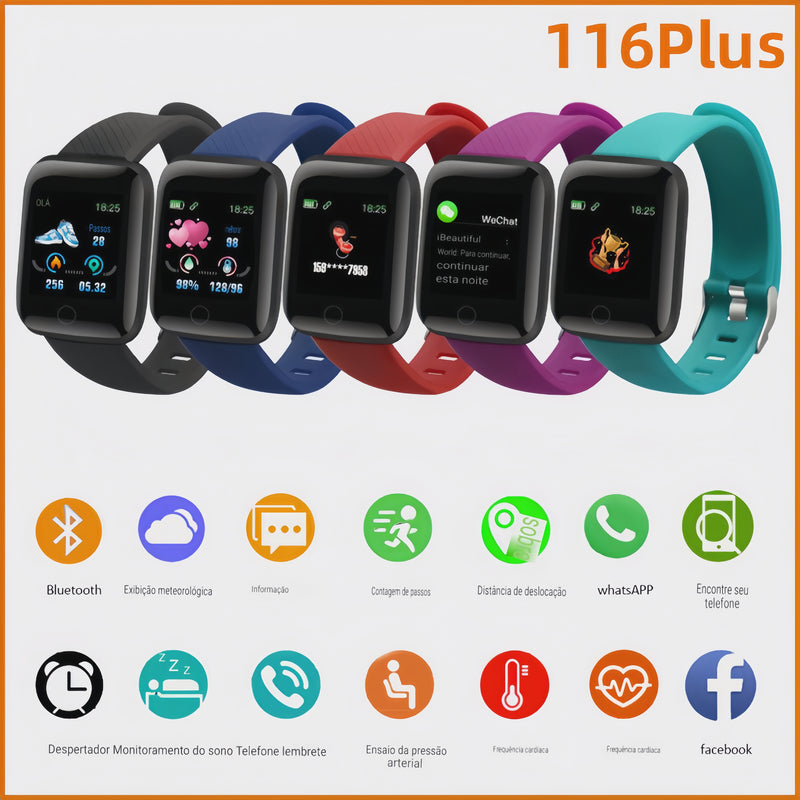 Smart Watch 116Plus Masculino e Feminino