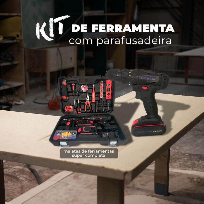 Kit de Ferramenta com Parafusadeira [21V]