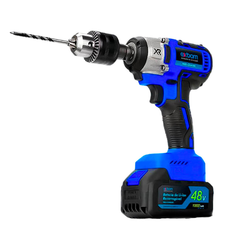 Kit Chave Catraca 46 Peças Profissional + Furadeira de Impacto Parafusadeira 48v 2300 rpm
