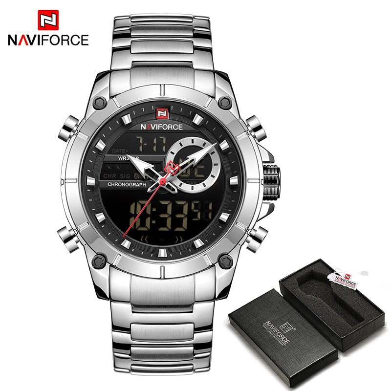 Relógio Esportivo Masculino Original NAVIFORCE -Militar Luxo