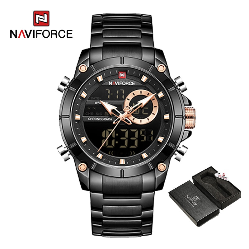 Relógio Esportivo Masculino Original NAVIFORCE -Militar Luxo