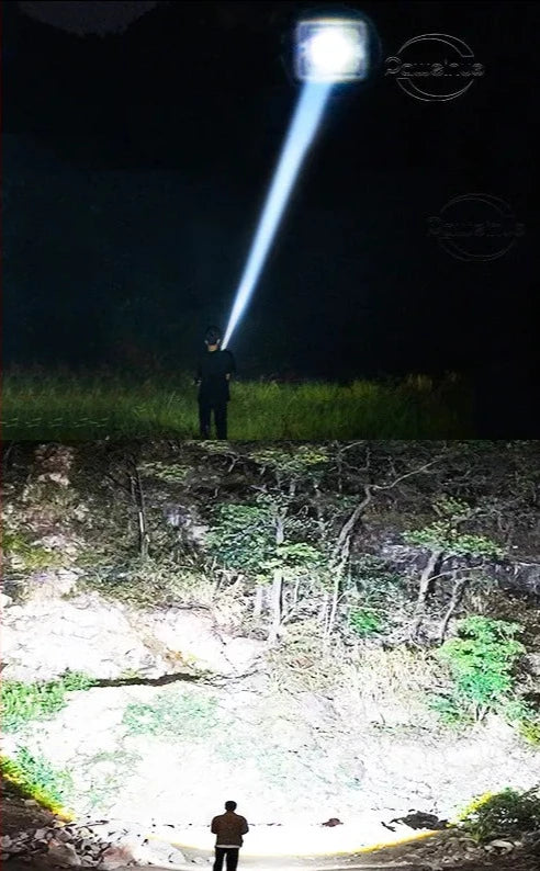 Lanterna  tática led usb recarregável tocha luz de alta potência