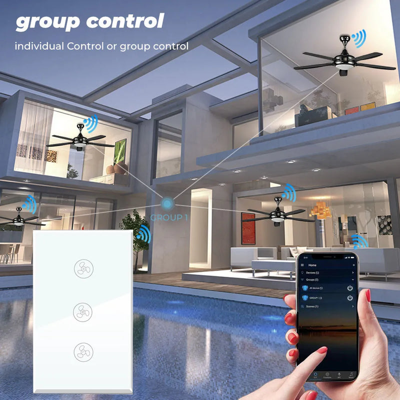 Interruptor smart de ventilador de teto  (Alexa/Google Home)
