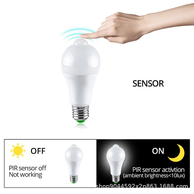 E27 LED Bulb PIR Motion Sensor 110V 220V 12W 15W 18W Dusk Dawn LED Lamp Spotlights Night Light For Home Stair Hallway