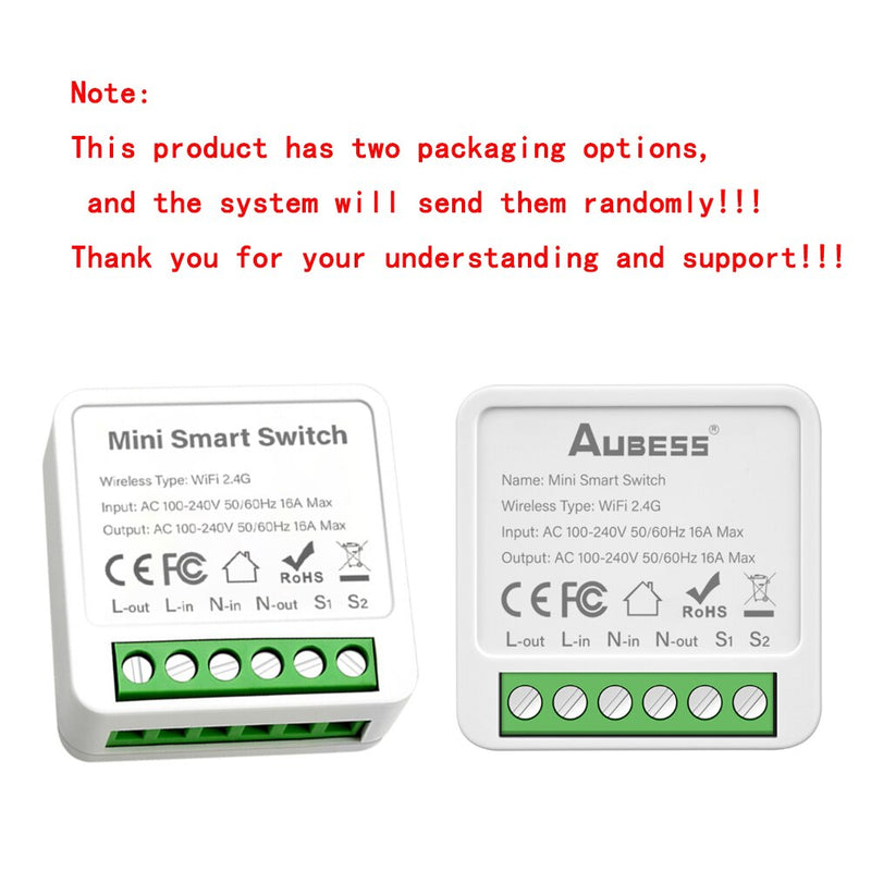Tuya Smart WiFi Mini Switch 16A 2 via Mini Suporta Alexa Google Home