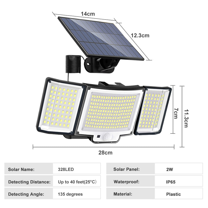 Refletor luz com placa solar