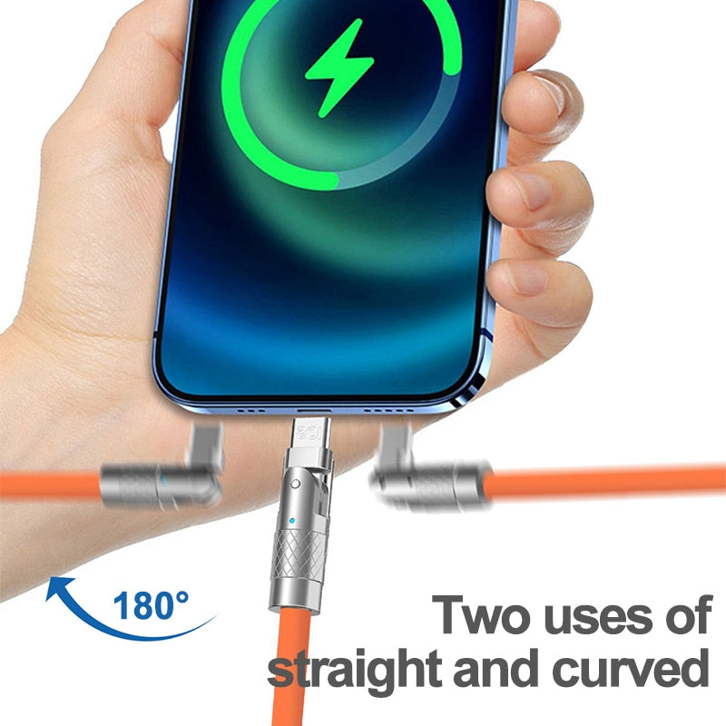 Cabo Carregador flexível 120W 6A 180°