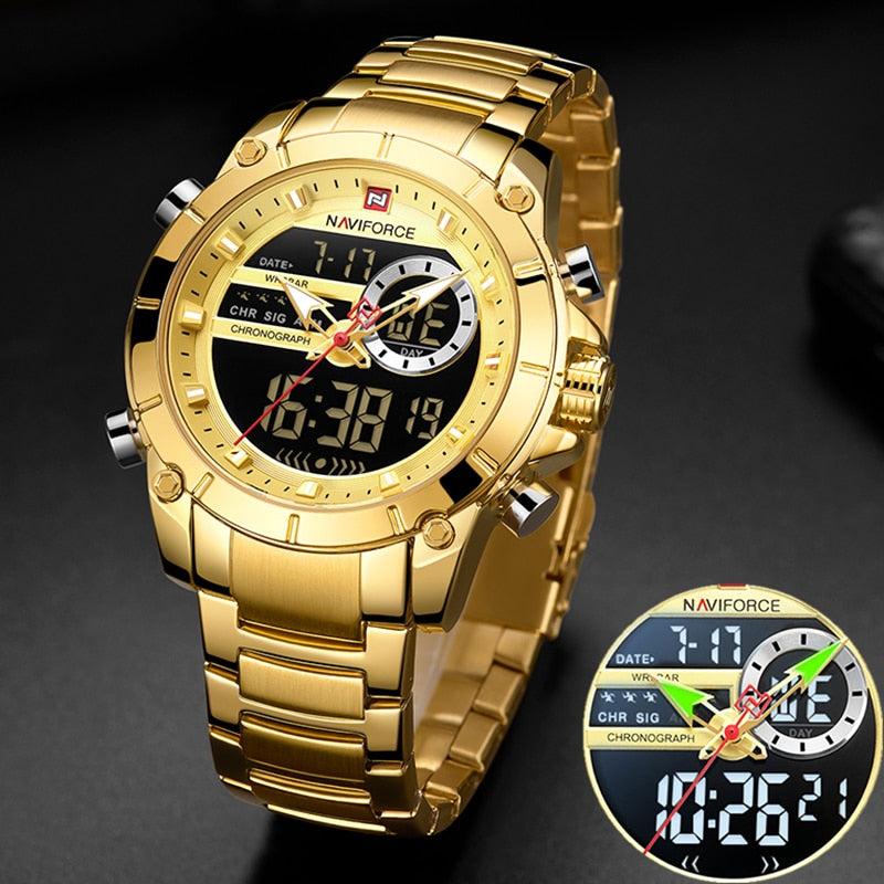 Relógio Esportivo Masculino Original NAVIFORCE -Militar Luxo