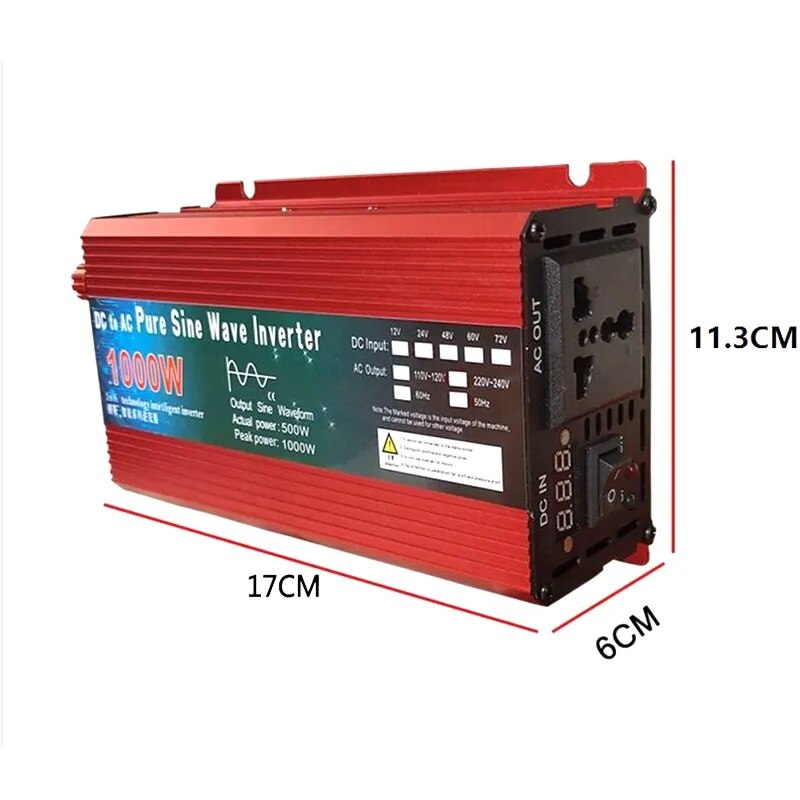 Inversor DC 12v/24v para AC110V/220V 1000W 1600W 2000W 3000W