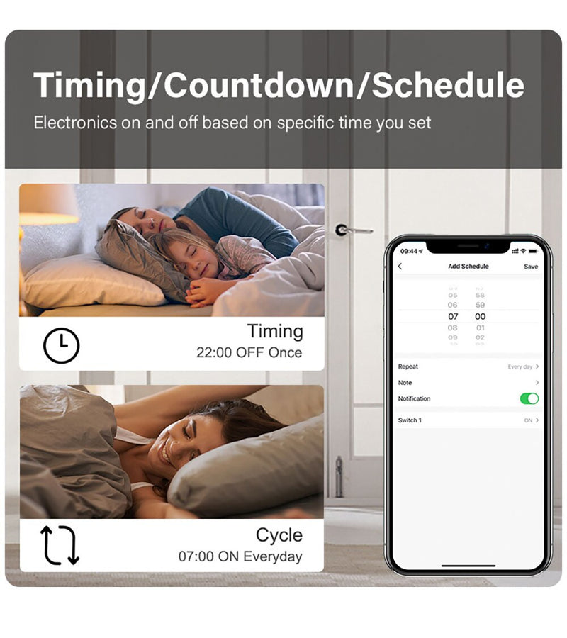 Tuya Smart WiFi Mini Switch 16A 2 via Mini Suporta Alexa Google Home