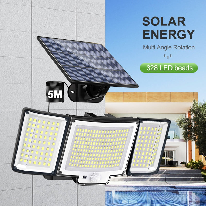 Refletor luz com placa solar