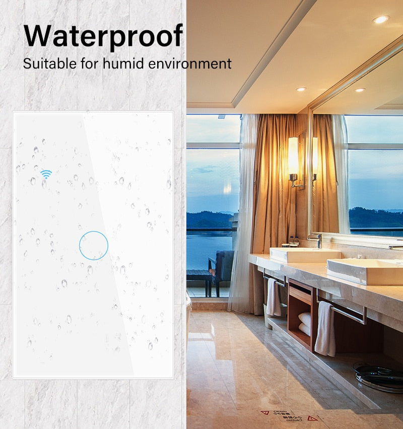 Interruptor Smart Branco tuya / Smart life   Alexa, Google Home com / sem fio neutro