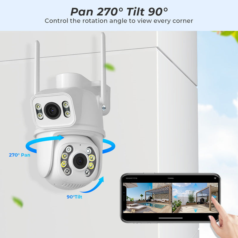Câmera de seguranças Wi-fi 2 lentes 4mp e 6 mp