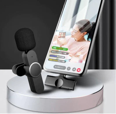Microfone de Lapela Sem Fio Compatível com IPhone e Android