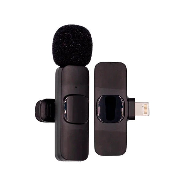 Microfone de Lapela Sem Fio Compatível com IPhone e Android