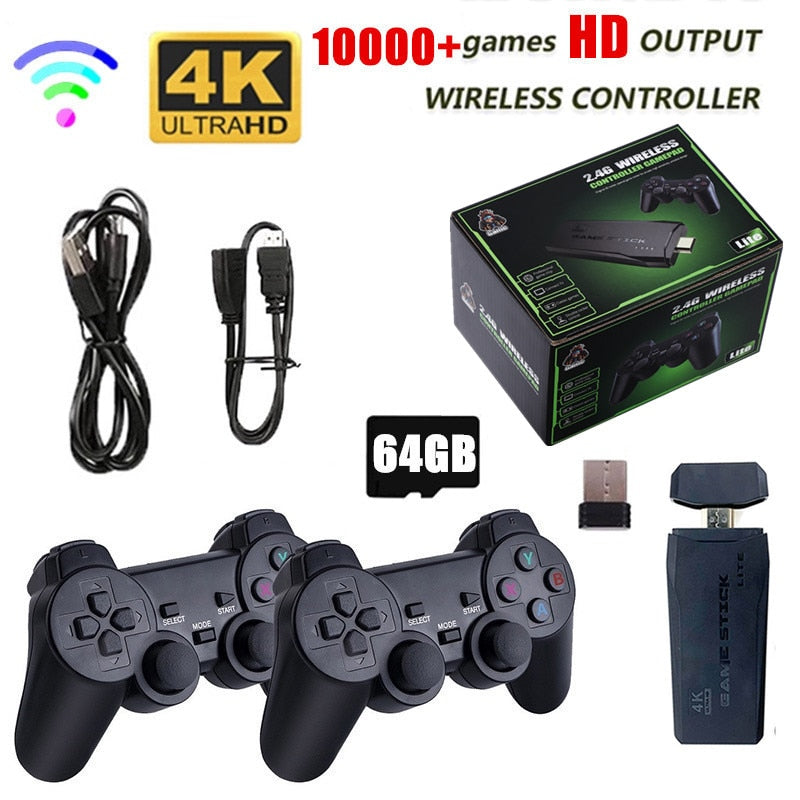 HF Vídeo Game Stick 4K - 15000 Jogos Retro do PS1, Super Nintendo, Atari e outros...
