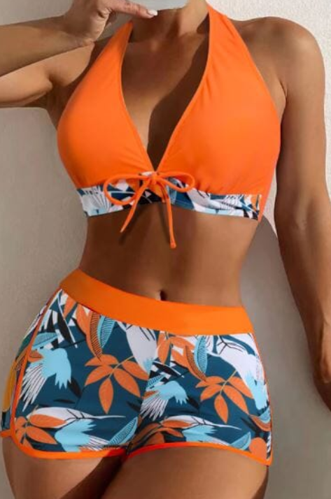LULU-Conjunto Biquíni e Short Flor & Sol