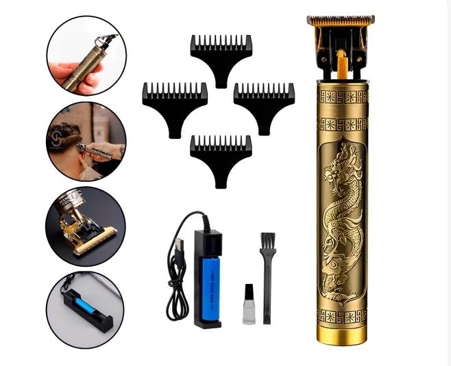 LULU-Máquina de cortar cabelo barbeiro profissional dragão elétrica bateria recarregável