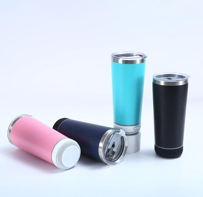 Copo para carro em aço inoxidável com alto-falante Bluetooth 304