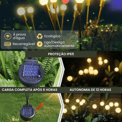 Luz Solar de Led Efeito Vagalume - LumiGarden