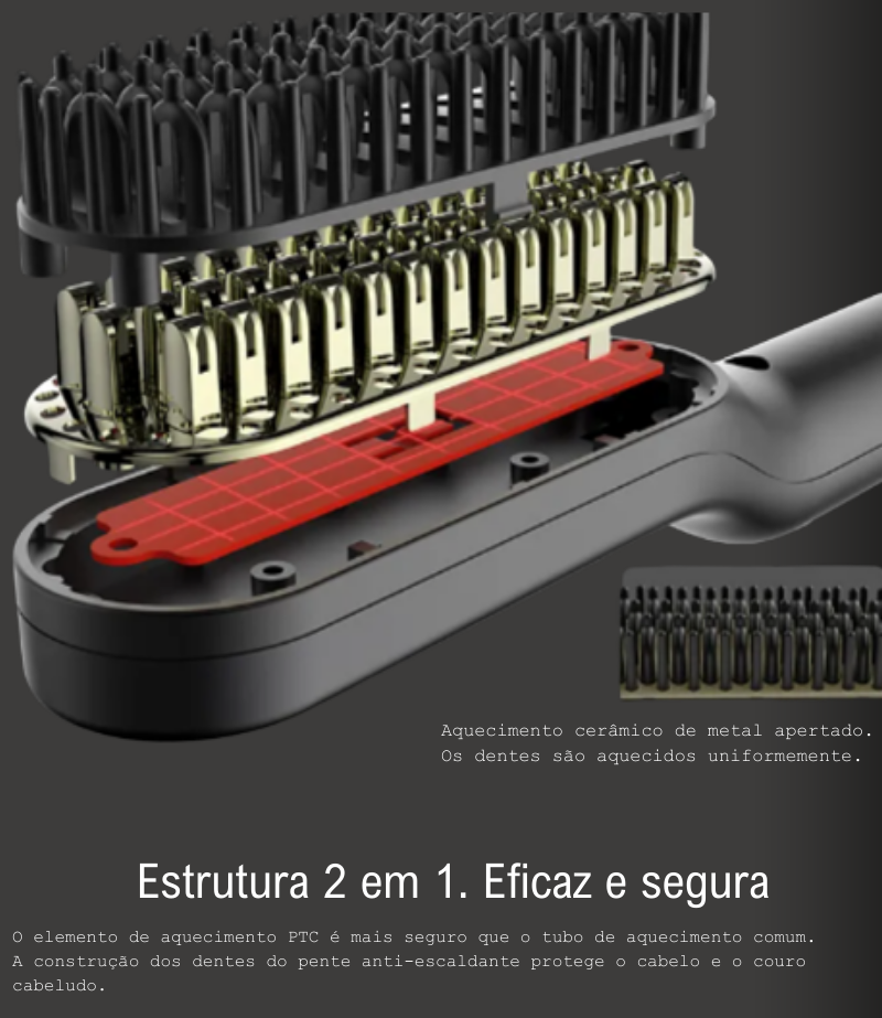 Escova Alisadora Elétrica de Cabelos