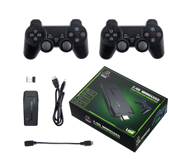 HF Vídeo Game Stick 4K - 15000 Jogos Retro do PS1, Super Nintendo, Atari e outros...