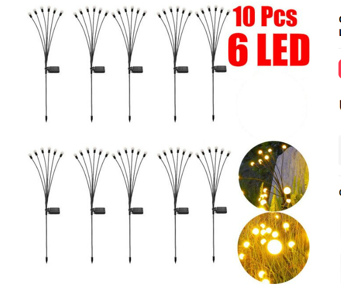 Luz Solar de Led Efeito Vagalume - LumiGarden