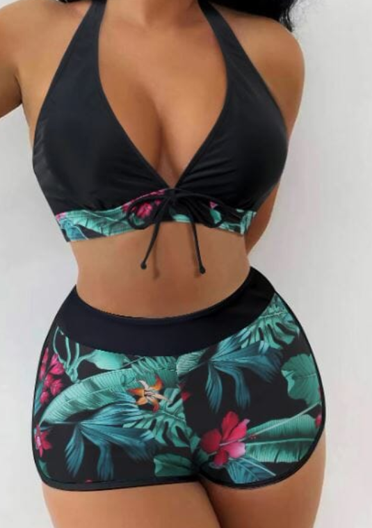 LULU-Conjunto Biquíni e Short Flor & Sol